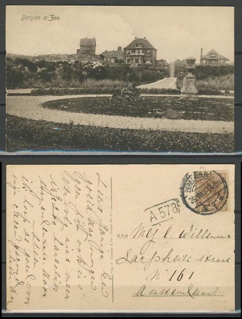 Bergen 1921 Park achter duin Ansichtkaart 903 jdu  Voor meer, Verzamelen, Ansichtkaarten | Nederland, Gelopen, Noord-Holland, 1920 tot 1940