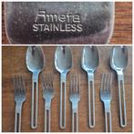 Amefa Bestekset - 8 Delig - Vintage Design, Ophalen, Gebruikt, Rvs of Chroom, Vaatwasserbestendig