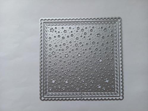 Stans / snijmal : geschulpte vierkant met sterretjes, Hobby en Vrije tijd, Kaarten | Zelf maken, Nieuw, Pons of Mal, Kerst, Verzenden
