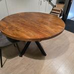 Prachtige Mango houten eettafel rond, gelakt, Huis en Inrichting, Tafels | Salontafels, Ophalen of Verzenden, Zo goed als nieuw