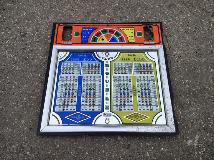Glazen Ruit: Club Double/ Lyngard / Fruitautomaat /UK, Verzamelen, Automaten | Gokkasten en Fruitautomaten, Gebruikt, Ophalen