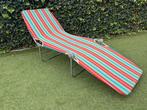 Retro Strandbed / Ligbed - 185cm, Ophalen, Gebruikt, Metaal, Inklapbaar