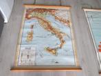 wandkaart Italië door W. Bakker en H. Rusch, Antiek en Kunst, Antiek | Schoolplaten, Ophalen of Verzenden, Aardrijkskunde