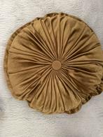 Okergeel Fluwelen Kussen - Nieuwstaat, Ophalen of Verzenden, Nieuw, Geel, Rond