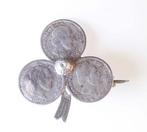 Broche 5 centen Willem III (3 stuks) met knop