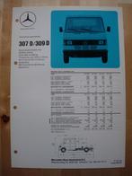 Mercedes 307 309 Specificatie folder 1984 DC - 307D 309D, Ophalen, Mercedes, Zo goed als nieuw, Mercedes-Benz