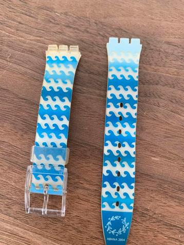 Gebruikt Swatch horlogebandje - Blauw Golfpatroon beschikbaar voor biedingen