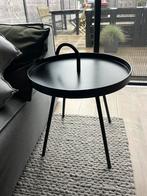 Bijzettafel zwart, Huis en Inrichting, Tafels | Salontafels, Ophalen, 50 tot 100 cm, Rond, Zo goed als nieuw