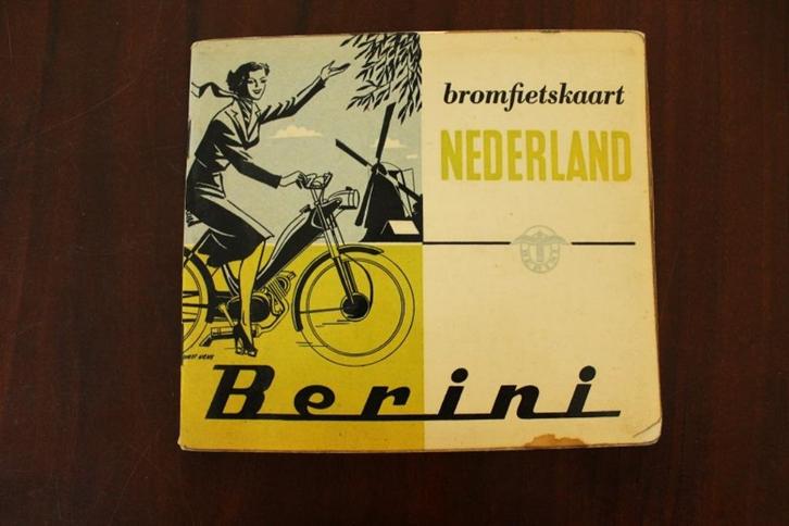 Berini M21 bromfiets kaart Nederland1955, Fietsen en Brommers, Handleidingen en Instructieboekjes, Gebruikt, Ophalen of Verzenden