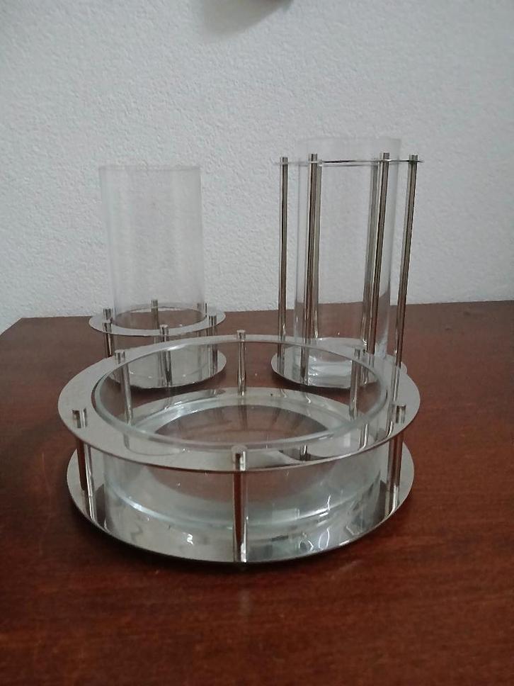 Vaas, windlicht en schaal set - Keltum, Huis en Inrichting, Woonaccessoires | Vazen, Zo goed als nieuw, Overige kleuren, Minder dan 50 cm