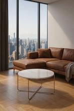 Salon tafel marmer rvs light & living nieuw in doos., 50 tot 100 cm, Rond, Nieuw, Minder dan 50 cm
