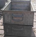 2 Vintage zinken bakken, Antiek en Kunst, Ophalen