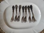 Zilveren (verzilverd)gebaksvorkjes 7 stuks, Ophalen of Verzenden