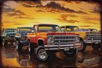 Wandbord, pick-up truck, metaal, deco, Ophalen of Verzenden, Nieuw