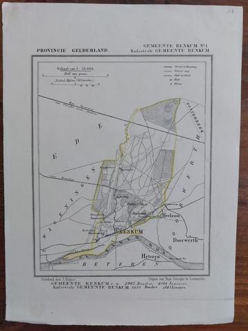 153 / Renkum Heteren Doorwerth Litho uit 1865 van J. Kuyper beschikbaar voor biedingen