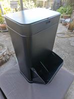 Sensorprullenbak 50L - Zwart - Gebruikt, Huis en Inrichting, Ophalen, Kunststof, Gebruikt, Met pedaal