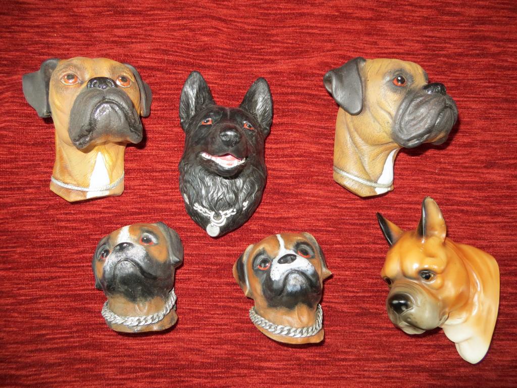 Honden koppen 6 stuks, Keramiek, Ophalen of Verzenden, Zo goed als nieuw, Overige stijlen