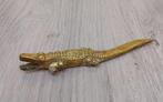 Vintage messing krokodil, Antiek en Kunst, Antiek | Koper en Brons, Verzenden