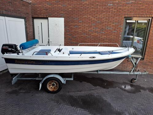 Topcraft 430 Futura met Suzuki 9,9 PK 4-takt en trailer, Watersport en Boten, Vis- en Consoleboten, Gebruikt, Tot 10 pk, 3 tot 6 meter