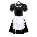 French maid kostuum sexy huishoudster lingerie wetlook jurk, Kleding | Dames, Ondergoed en Lingerie, Setje, Verzenden