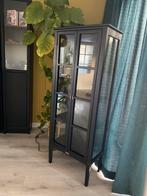 Vitrine kast zwart met glas, Ophalen, 50 tot 100 cm, 150 tot 200 cm, 25 tot 50 cm