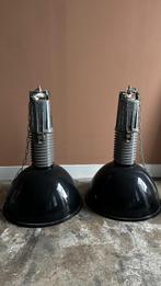 Twee originele Philips industriële hanglampen– vintage, Ophalen, Gebruikt, Vintage industriële hanglampen, Metaal