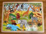 Goki Houten Puzzel - Jungle Dieren - 48 Stukjes, 2 tot 4 jaar, Gebruikt, 10 tot 50 stukjes, Ophalen of Verzenden