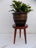 Bloempot art deco jugendstil metaal ompot jardiniere vintage, Ophalen of Verzenden, Gebruikt