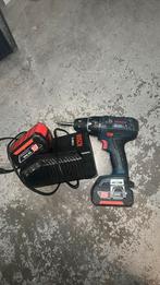 Bosch accuschroefmachine 18V + 2 accu’s + snellader!!, Ophalen of Verzenden, Gebruikt