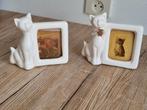 2 Mooie Vintage Katten Foto Lijsten Porselein Emson Taiwan, Verzenden