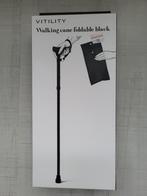 Opvouwbare zwarte wandelstok, Diversen, Wandelstokken, Ophalen of Verzenden, Opvouwbaar, Nieuw