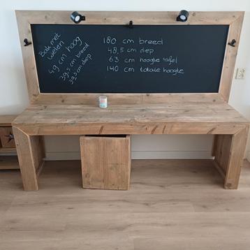Steigerhouten Speeltafel/Bureau met Krijtbord beschikbaar voor biedingen