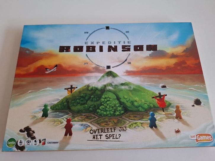 Just Games, Expeditie Robinson, Hobby en Vrije tijd, Gezelschapsspellen | Bordspellen, Zo goed als nieuw, Een of twee spelers