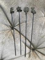 4 Antieke Vlees/barbecue pennen Brons., Antiek en Kunst, Ophalen of Verzenden