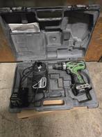 Hitachi accu schroefboormachine met 2 accu's en lader, Doe-het-zelf en Verbouw, Gereedschap | Boormachines, Ophalen of Verzenden