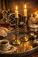 Vintage Koperen Kandelaar met Spiraalvorm, Ophalen of Verzenden, Koper of Brons