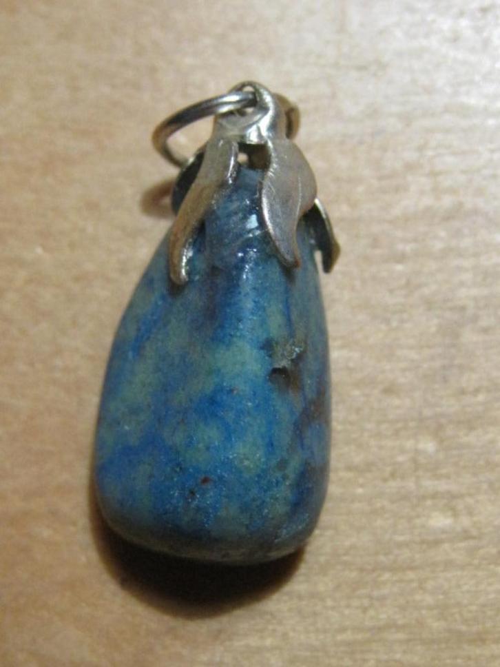 han. aparte edelsteenhanger AZURIET/MALACHIET (5), Sieraden, Tassen en Uiterlijk, Kettinghangers, Nieuw, Steen of Mineraal, Blauw