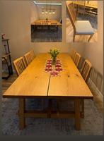Eettafel met 6 Stoelen – Hout - Landelijke Stijl, Huis en Inrichting, Tafels | Eettafels, Ophalen, Paraiso, 200 cm of meer, 50 tot 100 cm