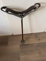 Vintage Wandelstok met Zitje / Zitstok met leer, Antiek en Kunst, Ophalen of Verzenden