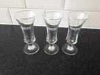 HOPPE distillateurs anno 1780 glaasjes 3 stuks, Ophalen of Verzenden, Zo goed als nieuw, Borrel- of Shotglas