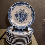 Mooi servies van Kahla wit met blauwe bloemen en guirlandes, Ophalen of Verzenden