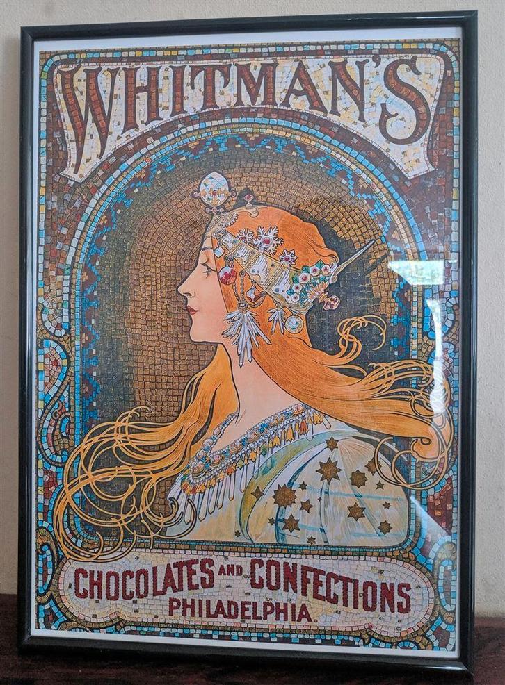 ALPHONSE MUCHA ZODIAC Jugendstil Poster in Lijst, Antiek en Kunst, Kunst | Tekeningen en Foto's, Ophalen of Verzenden