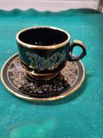 kop en schotel sun made in greece 24k gold, Antiek en Kunst, Antiek | Servies los, Ophalen of Verzenden