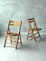 Jaren 70 klapstoelen 15x vintage retro klapstoel prijs p/st, Gebruikt, Bruin, Vintage, Ophalen of Verzenden