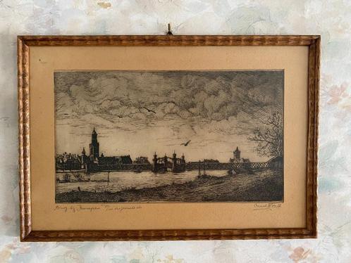 Ets ,   C.M.   van  der   Woerd   .1901 - 1994, Antiek en Kunst, Kunst | Etsen en Gravures, Ophalen of Verzenden