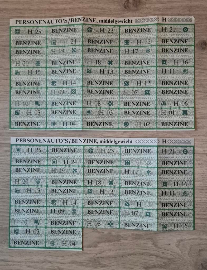 Benzine bonnen 1973 - perfecte staat, Verzamelen, Overige Verzamelen, Ophalen of Verzenden, Zo goed als nieuw