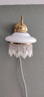 Gouden Wandlamp met Glazen Kap, Ophalen, Gebruikt, Glas