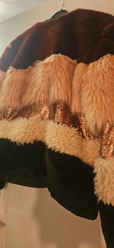 Culture faux fur jas maat M, Ophalen of Verzenden, Zo goed als nieuw, Zwart