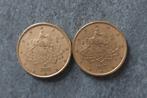 50 cent 2002 Italië / 2 stuks, Postzegels en Munten, Munten | Europa | Euromunten, Ophalen of Verzenden, Italië, 50 cent, Losse munt