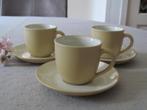 3 Noritake Colorwave Yellow Espresso Kop en Schotels, Keramiek, Ophalen of Verzenden, Zo goed als nieuw, Overige stijlen